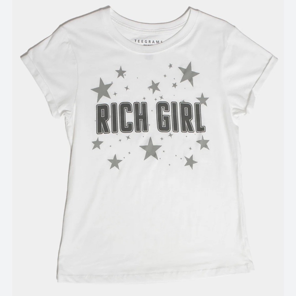 TEEGRAMS Rich Girl Fitted Tee NWOT - Picture 2 of 7